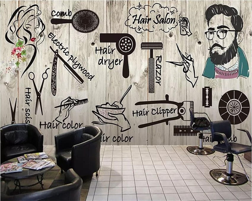 Beibehang custom large scale Nordic style hair salon HD wallpaper | Pxfuel