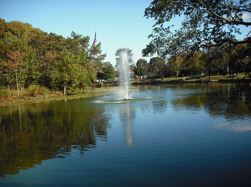 Spring Lake nj, octubre, lago, parque, otoño fondo de pantalla