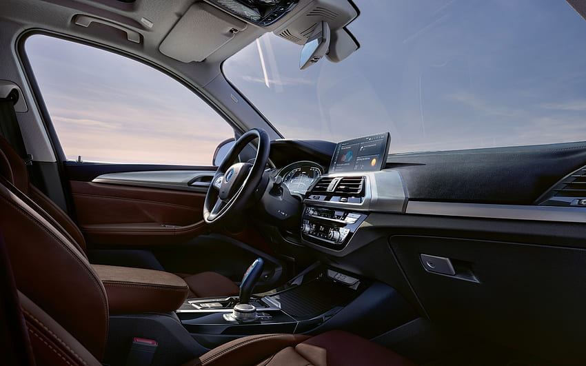 BMW iX3, 2021, G08, interior, inside view, front panel, iX3 interior, electric cars, BMW HD wallpaper