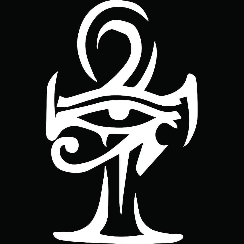 ANGDEST Ägyptisches Auge ANKH Symbol (Weiß) (Set von 2) Premium wasserdichter Vinyl-Aufkleber für Laptop, Telefon, Zubehör, Helm, Autofenster, Stoßstange, Becher, Tuber Cup, Tür, Wanddekoration: Baumarkt HD-Handy-Hintergrundbild