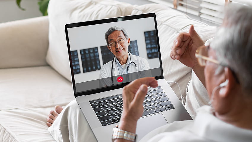 Lutas de tecnologia para idosos representam desafios para acesso médico em Covid 19 vezes, telessaúde papel de parede HD