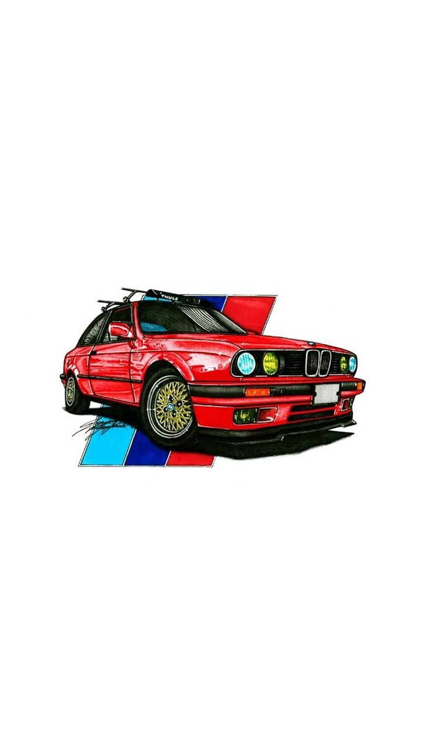 Омар Салех на iPhone. Bmw, класически автомобили Bmw, автомобилна илюстрация, BMW ретро HD тапет за телефон