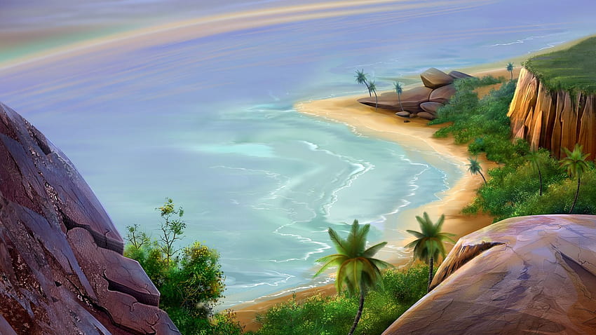 Painting Art [ Wednesday] - Beach Good Morning, Nature Painting HD wallpaper