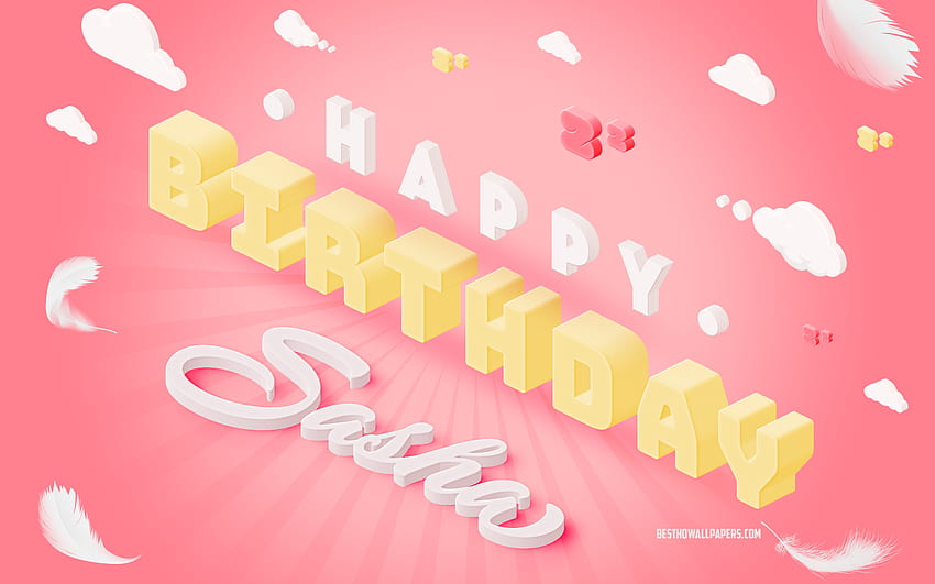 Happy Birtay Sasha, 3d Art, Birtay 3d Background, Sasha, Pink Background, Happy Sasha birtay, 3d Letters, Sasha Birtay, Creative Birtay Background HD wallpaper