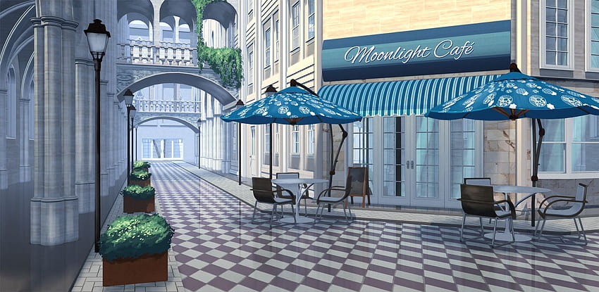 EXT. STREET SHOPPING - DAY. Anime background , Episode interactive background, Scenery background, Anime Coffee Shop HD wallpaper