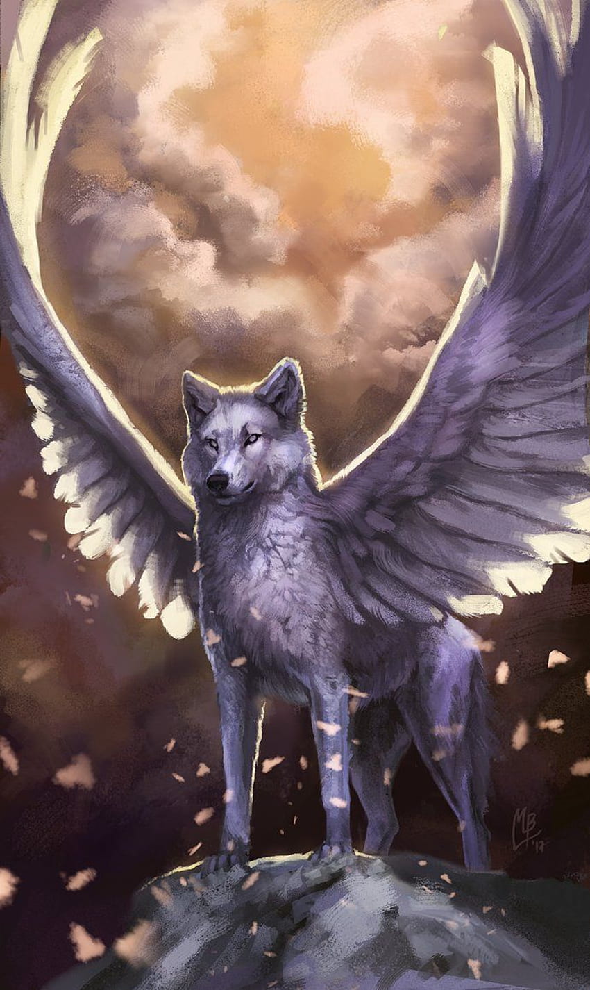 Download Awesome Drawings Anime Wolf With Wings Wolf With Wings  Drawings  Of Dogs Anime PNG Image with No Background  PNGkeycom