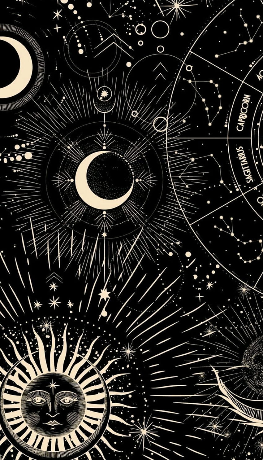 Astrology, black, astrologia HD phone wallpaper