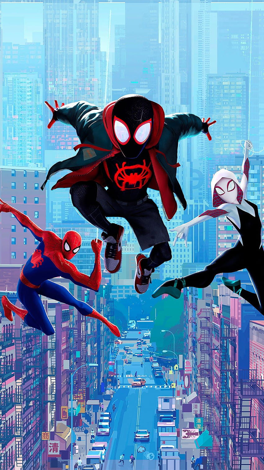 Miles Morales, Spider Gwen, Spider Man: Into The Spider Verse Phone , , Background, And HD phone wallpaper
