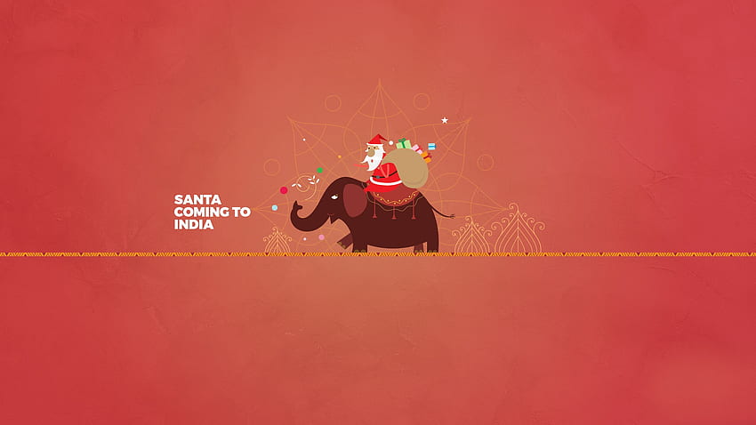 Santa Claus, Elephant, India, Minimal, , Celebrations, Minimal Christmas HD wallpaper
