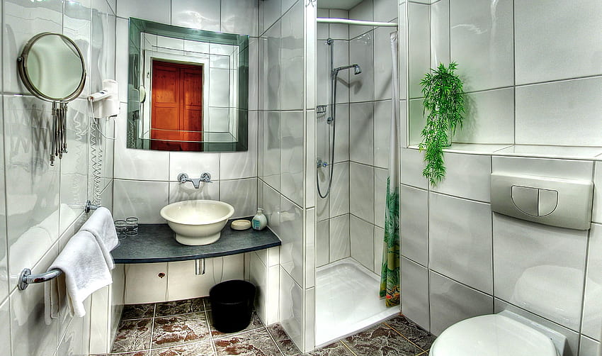 r, Tile, Mirror, Shower, Bath, Restroom, Toilet, Washbasin, Washstand HD wallpaper