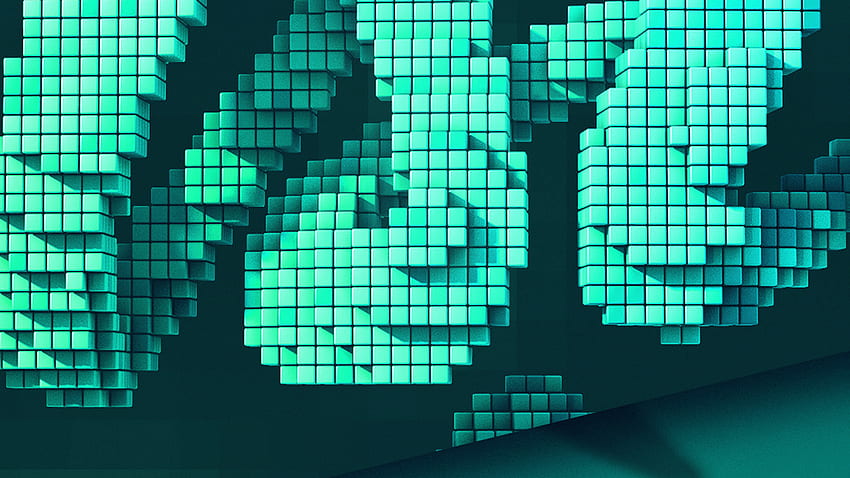 for , laptop. digital pixel art green pattern background, Digital Green HD wallpaper
