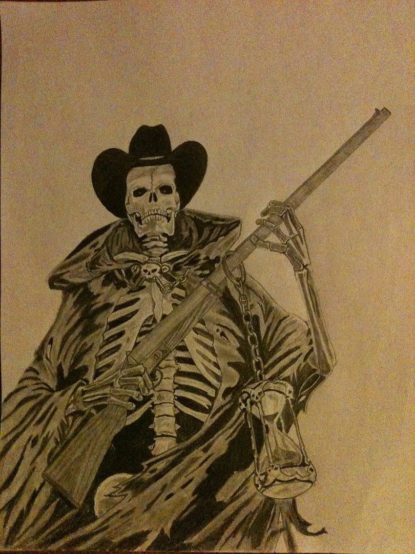 Outlaw cowboy skeleton Tattoo Cowboy Grim By Kolwdwrkr On Outlaw Cowboy  Skull HD phone wallpaper  Pxfuel