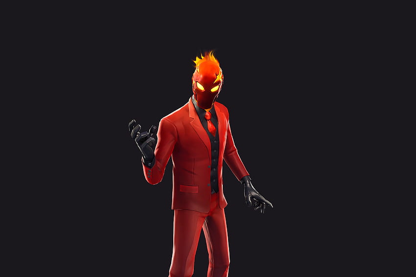 Game, 2019, red suit, Inferno, Fortnite HD wallpaper