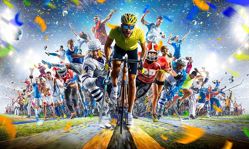 Huge Sports Montage Mural HD wallpaper