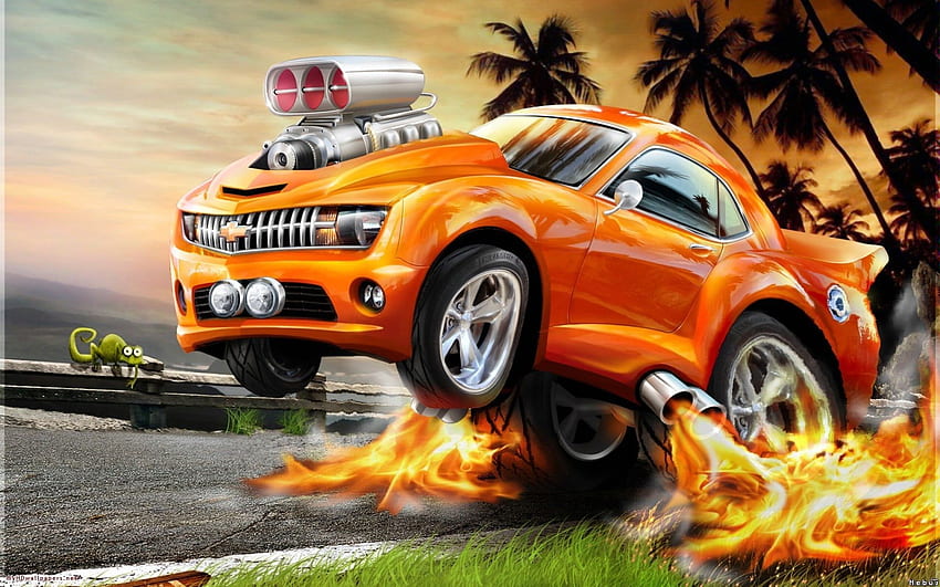 Dibujos animados de Chevrolet Camaro naranja, Camaro de fuego fondo de  pantalla | Pxfuel