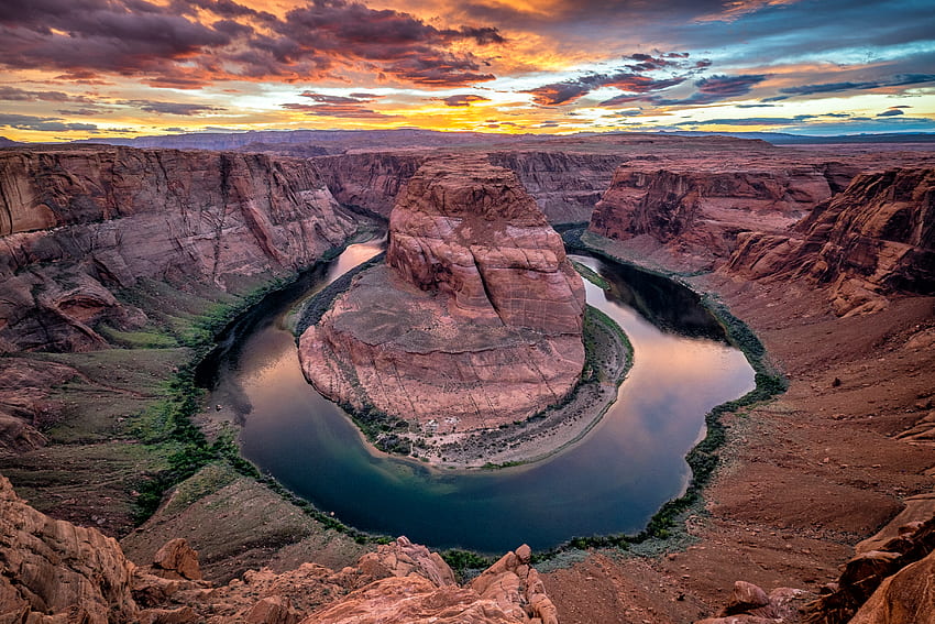 Alam, Sungai, Ngarai, Horseshoe, Arizona, Colorado Wallpaper HD