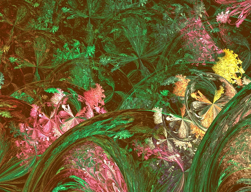 Grün, andere, Traumland, abstrakt, Fraktale HD-Hintergrundbild