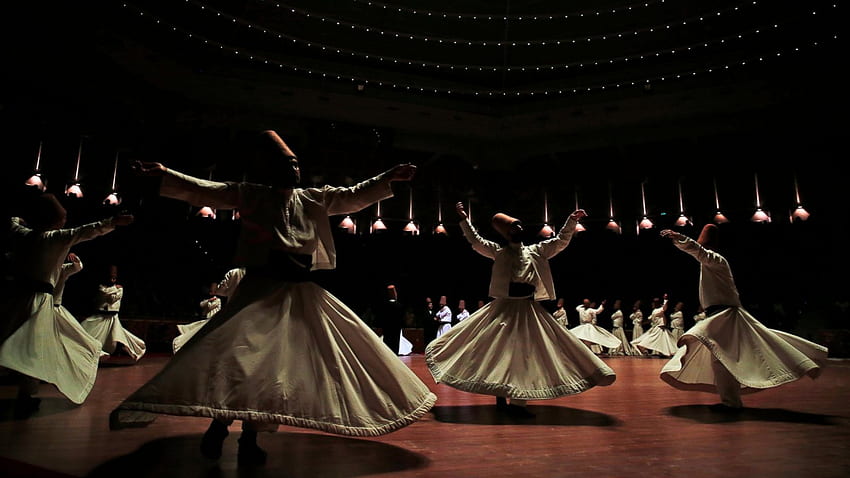 AP: Die wirbelnden Derwische der Türkei ehren den Sufi-Dichter Sufi Dance HD-Hintergrundbild