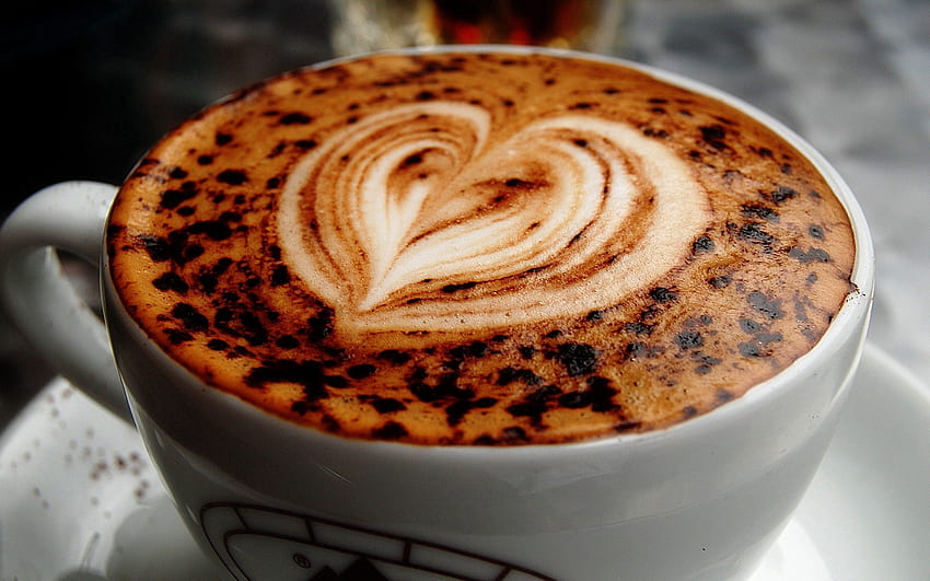 Essen, Kaffee, Schaum, Herz, Cappuccino, Meerschaum HD-Hintergrundbild