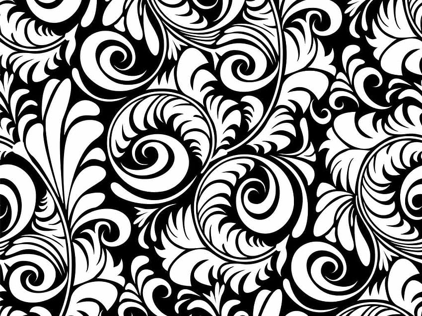 Czarno-biały projekt, Clip Art, czarno-biały wzór Tapeta HD