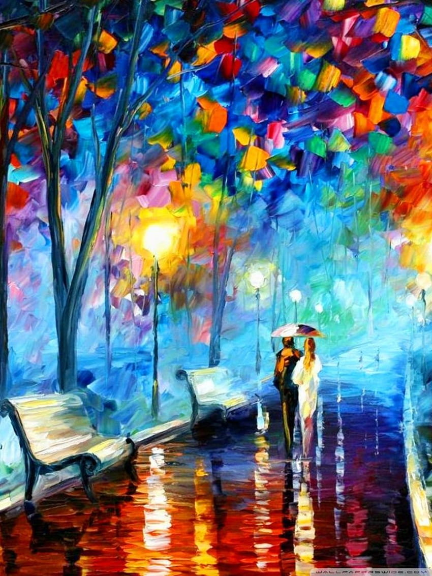 Leonid Afremov Regenschirm Hintergrundbild