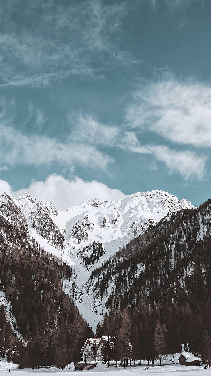 Montañas nevadas. iPhone fondo de pantalla del teléfono