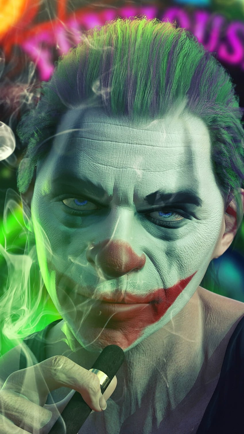 Joker fumando, novela de suspenso, cara fondo de pantalla del teléfono