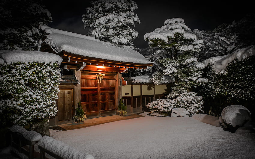 Blog de Jeffrey Friedl Kyoto la nuit pendant une forte neige Fond d'écran HD