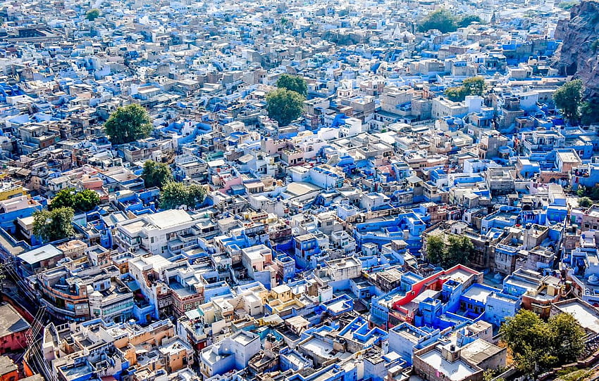 India, India, Jodhpur, Blue city, The Blue City HD wallpaper