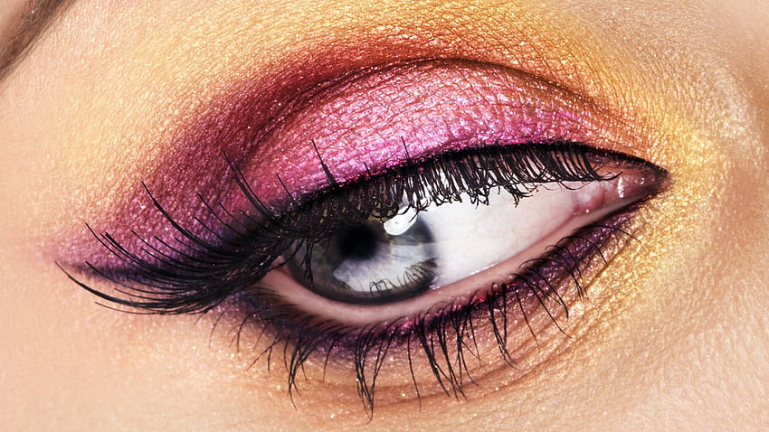 Make-up, blue, pink, grey, eye HD wallpaper