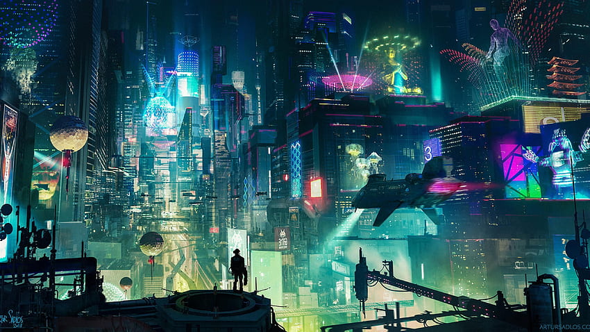 Portret krajowy — grafika koncepcyjna miasta Blade Runner — Tapeta HD