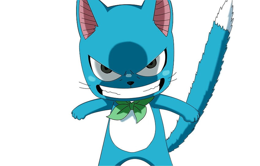 blue, white background, evil, kitty, bow, Happy, Fairy, Evil Cartoon HD wallpaper