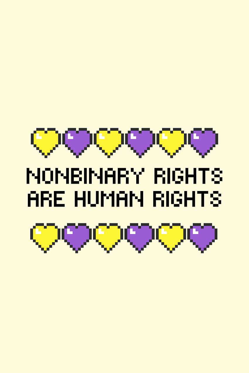Conception esthétique non binaire. Non binaire. Les droits non binaires sont des droits humains. Enby Pride, citations non binaires, esthétique non binaire Fond d'écran de téléphone HD