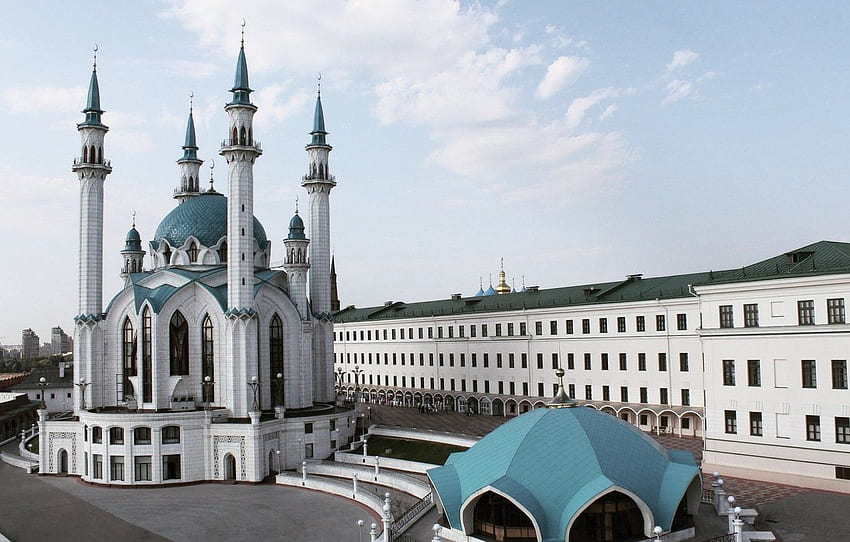 summer, the city, view, the Kremlin, mosque, Kazan, Tatarstan for , section город HD wallpaper