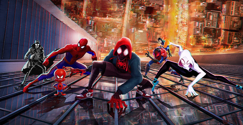 Film, spider-verse, semua Spider-men, film animasi Wallpaper HD