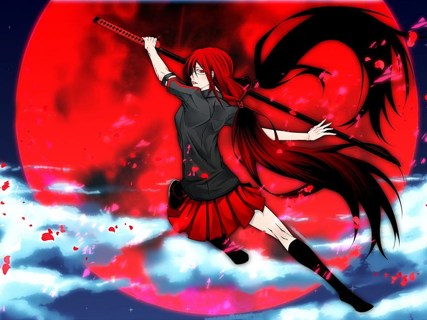 Warrior, Saya Kisaragi, Blood C, Anime Girl, , , Background, 4a189d HD wallpaper