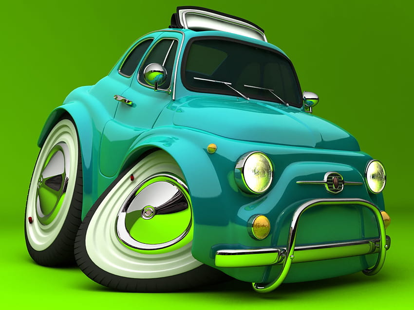 3D auto, Funny Cars HD wallpaper