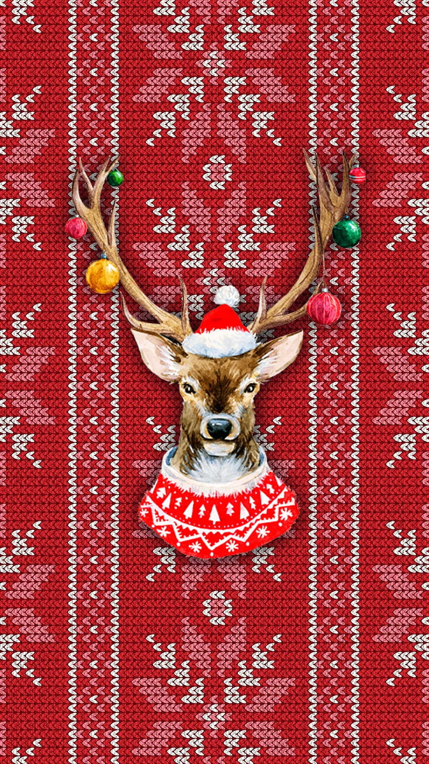 Merry Christmas, deer, red, jesus was born, believe HD phone wallpaper