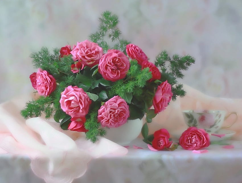Aranżacja florystyczna, piękna, styl, kolory, kwiaty, ładne Tapeta HD