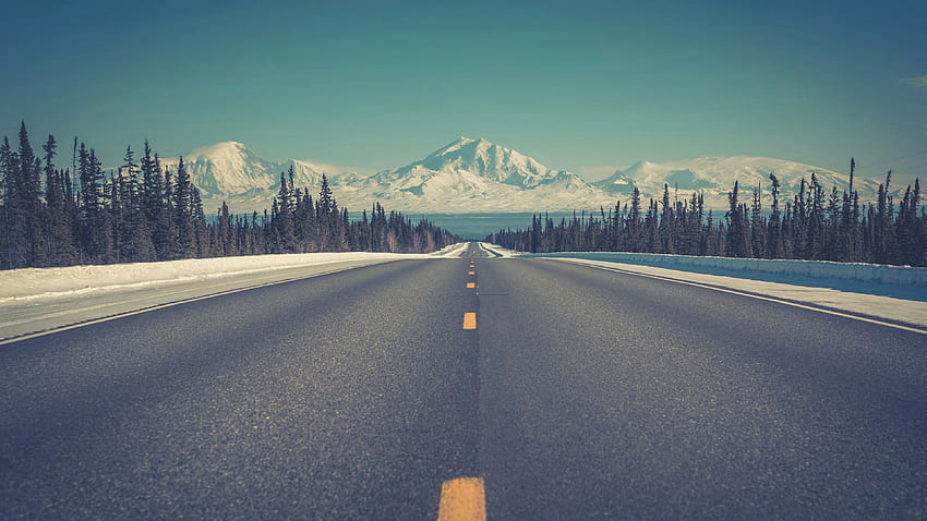 Winter Highway . Studio 10. Tens of thousands, Winter Sky HD wallpaper