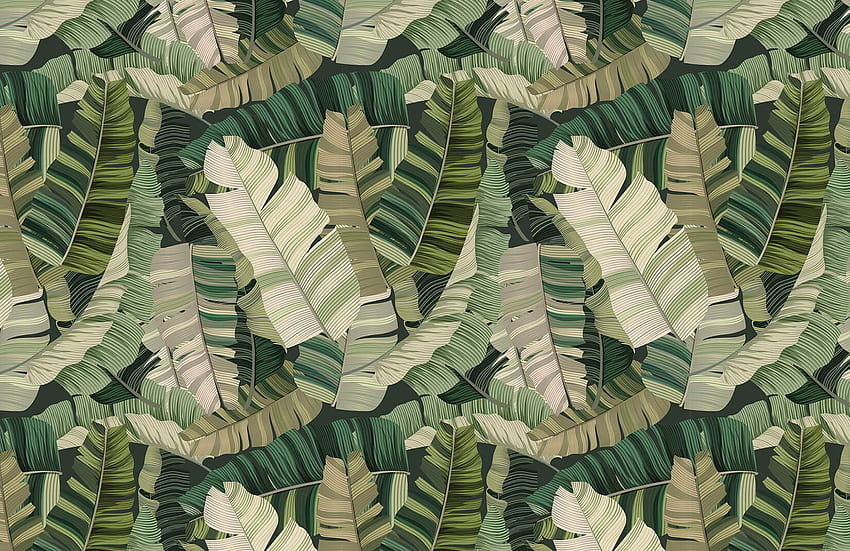 3D Tropical Camo Leaf, Leaf Print HD wallpaper