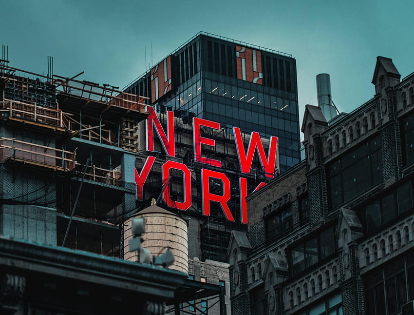 Ню Йорк, надпис, сгради HD тапет