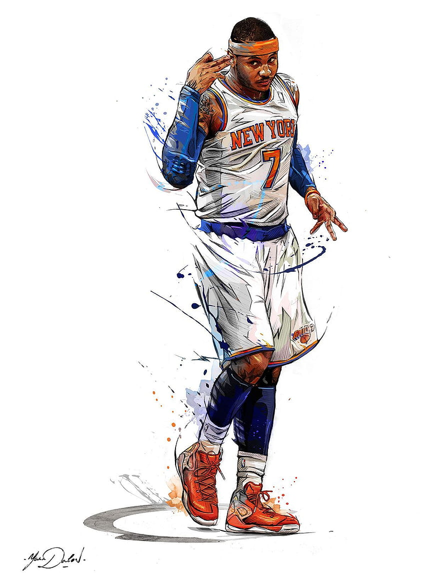 Mon travail de peinture et d'illustrations pour la marque ENTERBAY, Carmelo Anthony Logo Fond d'écran de téléphone HD