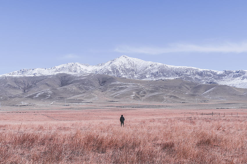 Landschaft, Natur, Berge, Mensch, Person, Einsamkeit, Steppe HD-Hintergrundbild