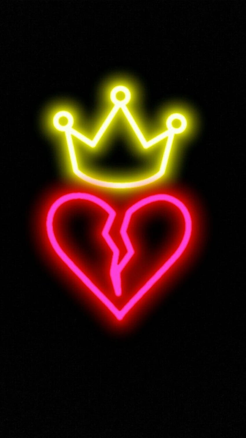 Neon Emoji , Neon Broken Heart HD phone wallpaper