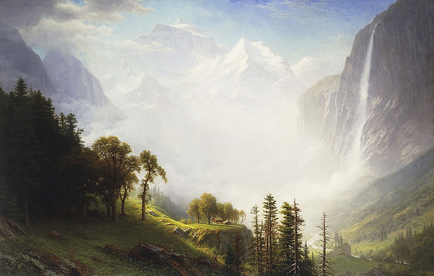 Albert Bierstadt Majesty of the Mountains Класическо изкуство Класическа живопис - Резолюция: HD тапет