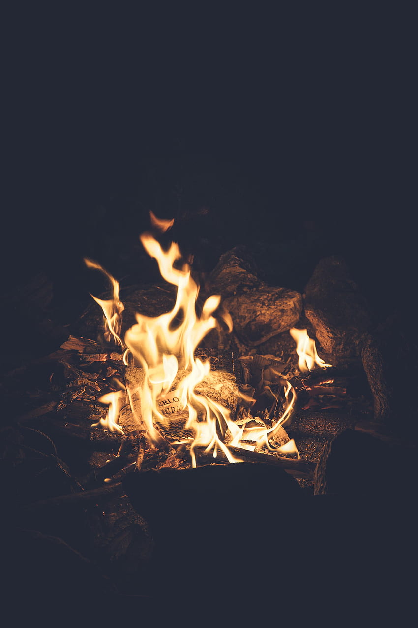 Fire, Bonfire, Night, Dark, Flame HD phone wallpaper | Pxfuel