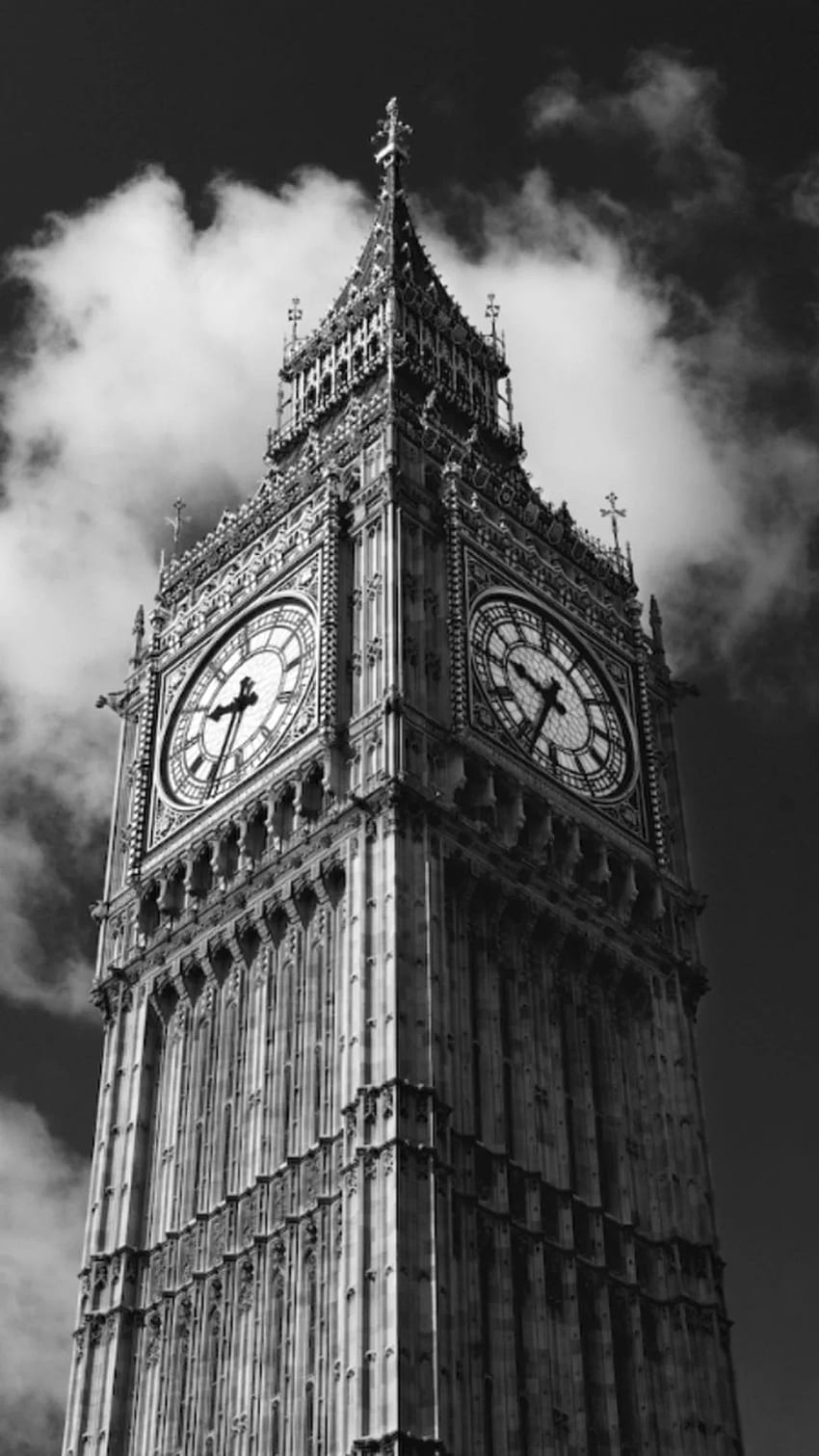 Edificio de arquitectura Big Ben de Londres gris iPhone 8 fondo de pantalla del teléfono