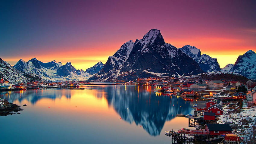 Norwegen am besten. 3D . 3D, skandinavische Landschaft HD-Hintergrundbild