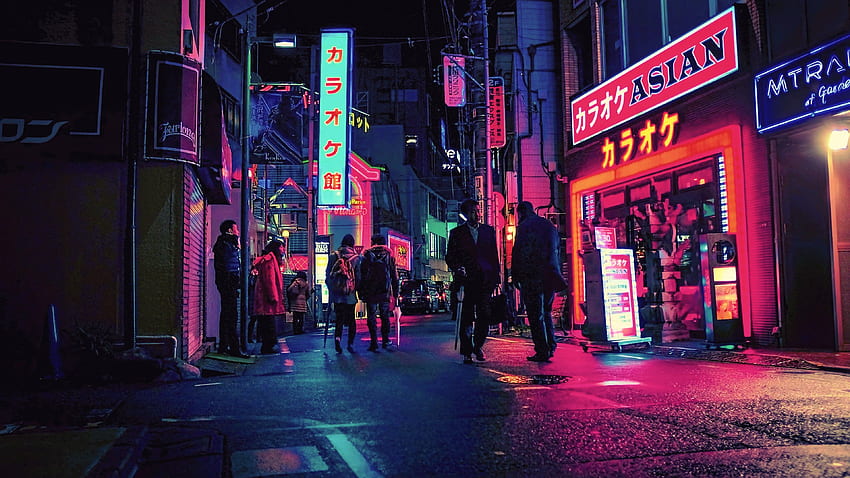 Japan Streets At Night, Kyoto Night HD wallpaper